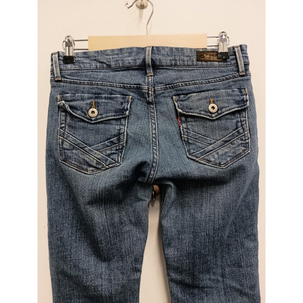 VTG Y2K Levi's Platinum Flare Jeans Womens Size 4 Medium Blue‎ Low Rise BOHO - Picture 5 of 11